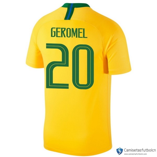 Camiseta Seleccion Brasil Primera equipo Geromel 2018 Amarillo